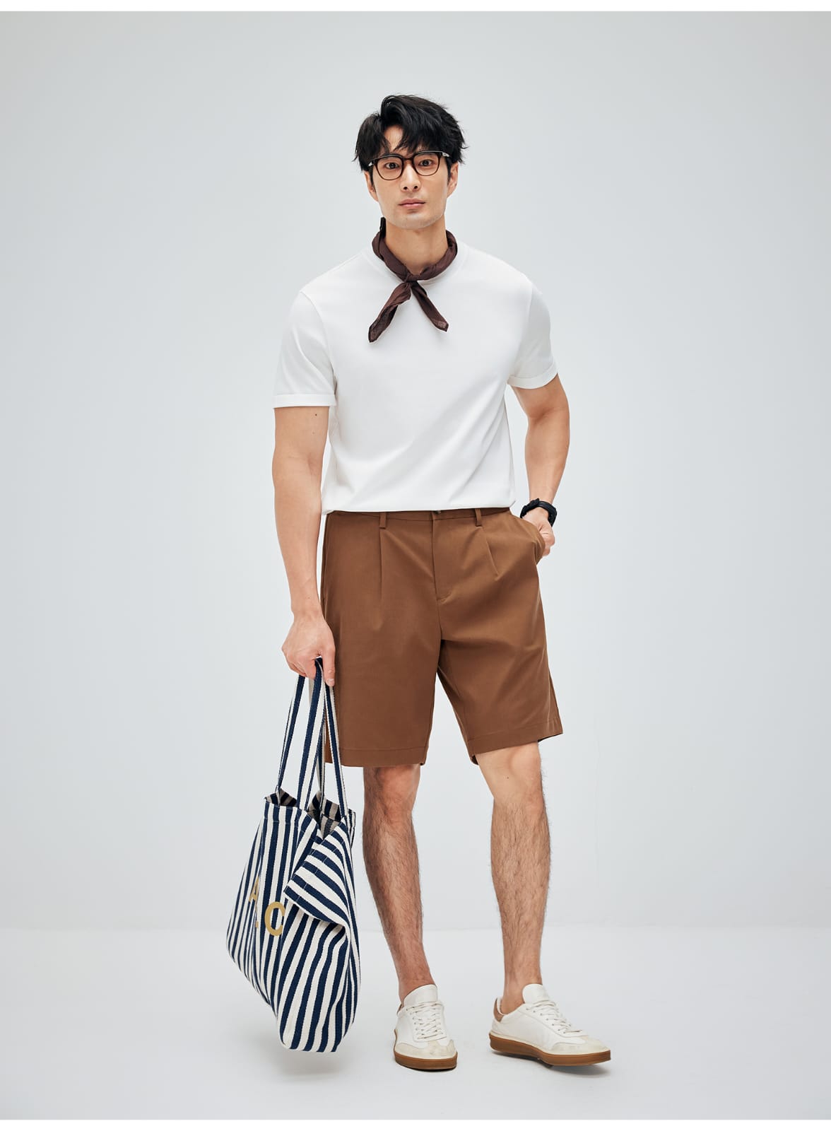 MINIMALIST HIGH-GRADE COTTON LYOCELL FABRIC RELAXED FIT SHORTS