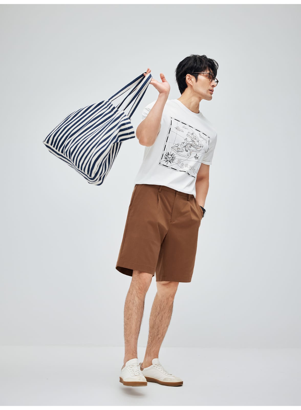 MINIMALIST HIGH-GRADE COTTON LYOCELL FABRIC RELAXED FIT SHORTS