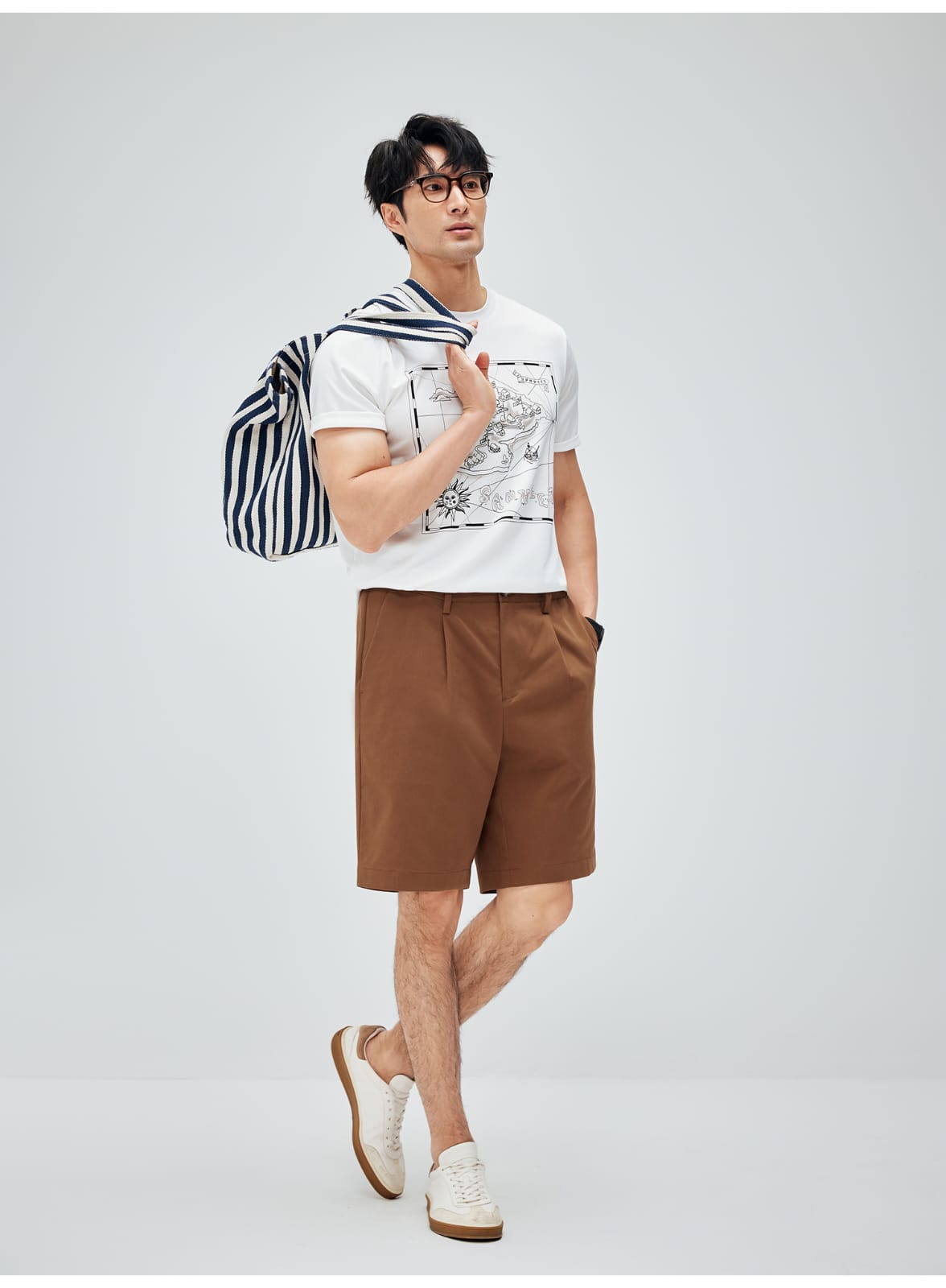MINIMALIST HIGH-GRADE COTTON LYOCELL FABRIC RELAXED FIT SHORTS