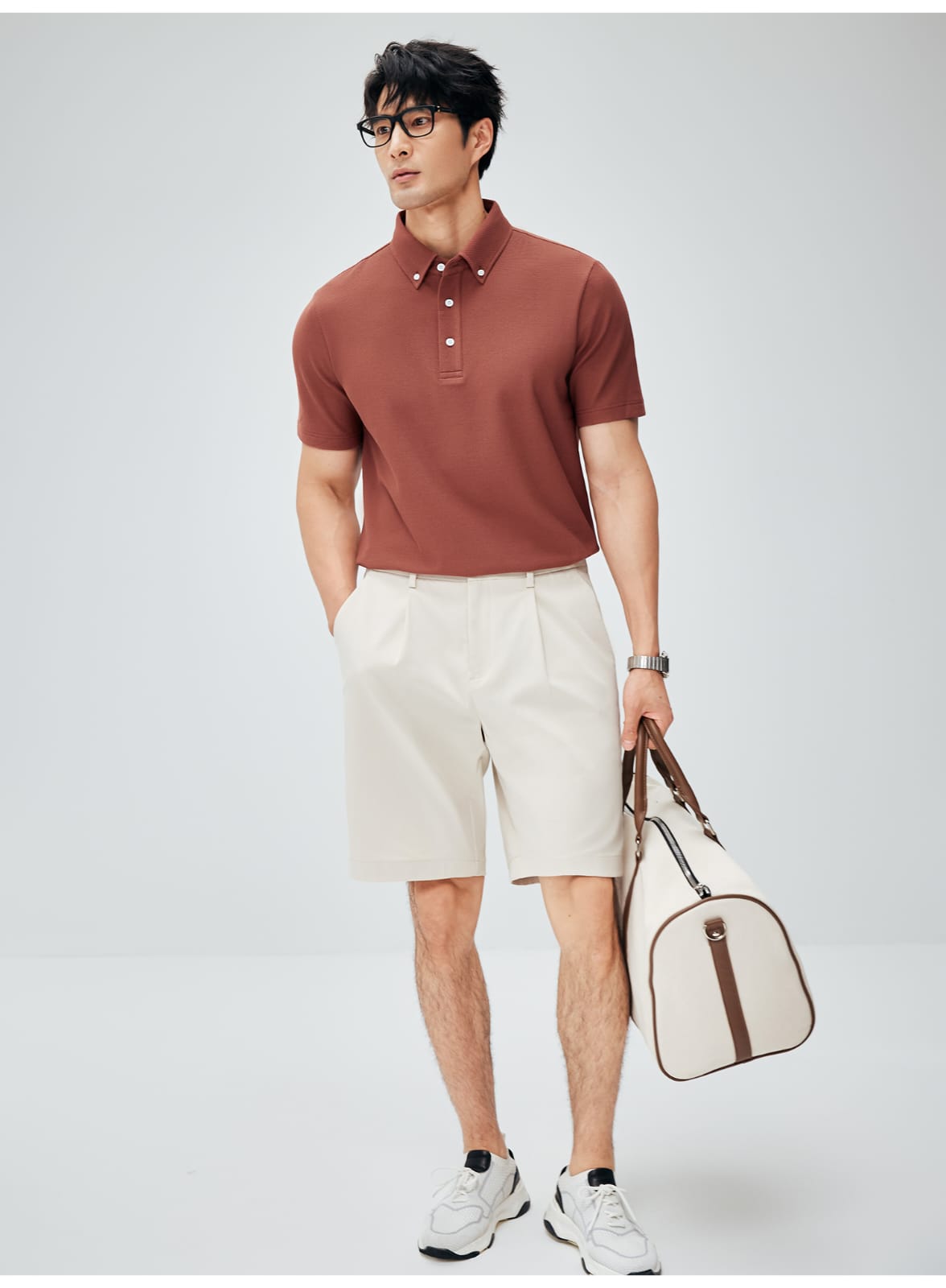 MINIMALIST HIGH-GRADE COTTON LYOCELL FABRIC RELAXED FIT SHORTS