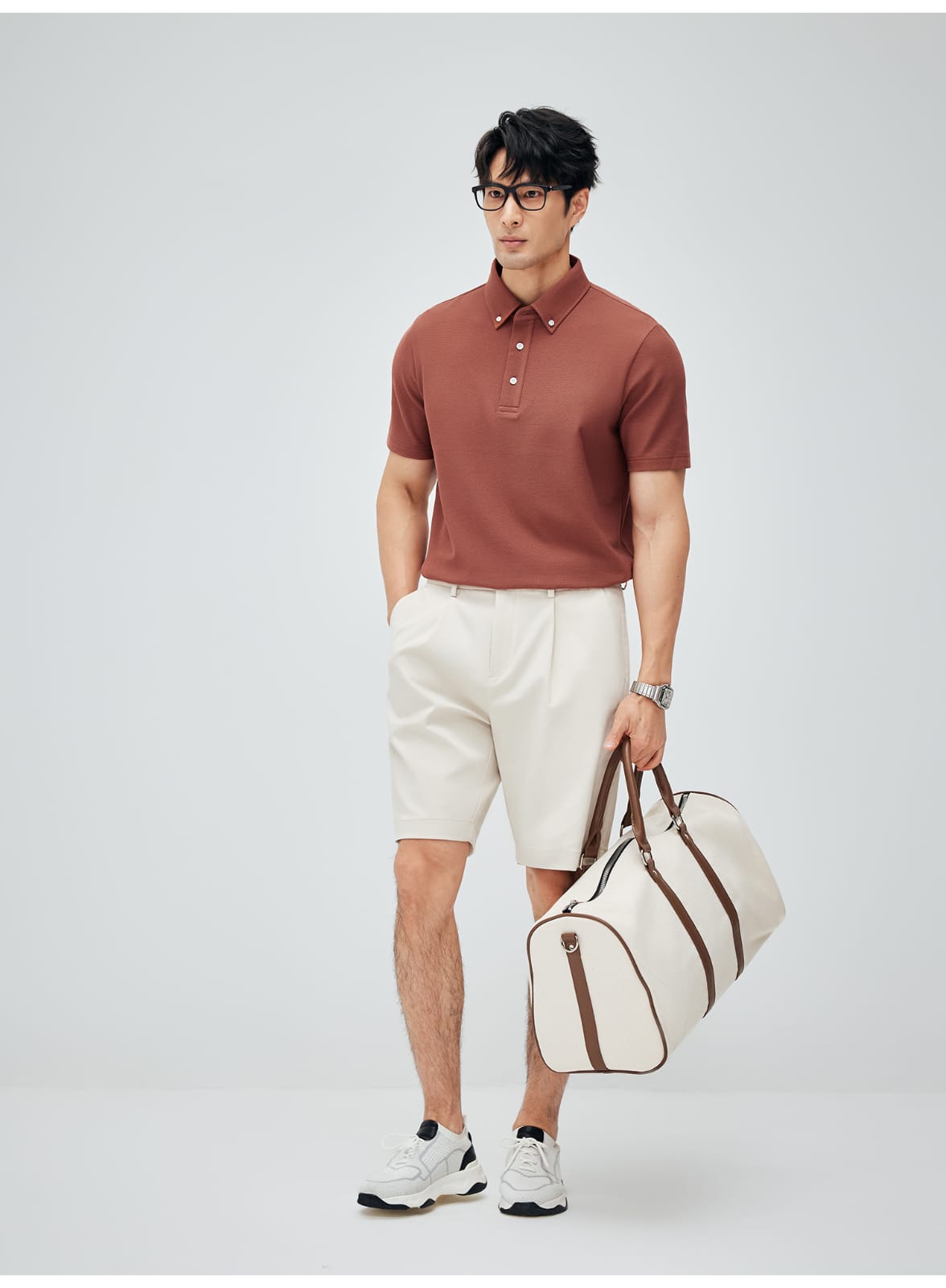 MINIMALIST HIGH-GRADE COTTON LYOCELL FABRIC RELAXED FIT SHORTS