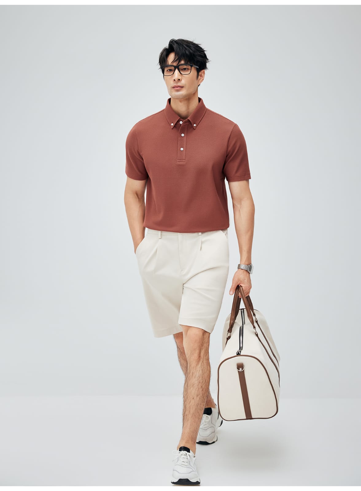 MINIMALIST HIGH-GRADE COTTON LYOCELL FABRIC RELAXED FIT SHORTS
