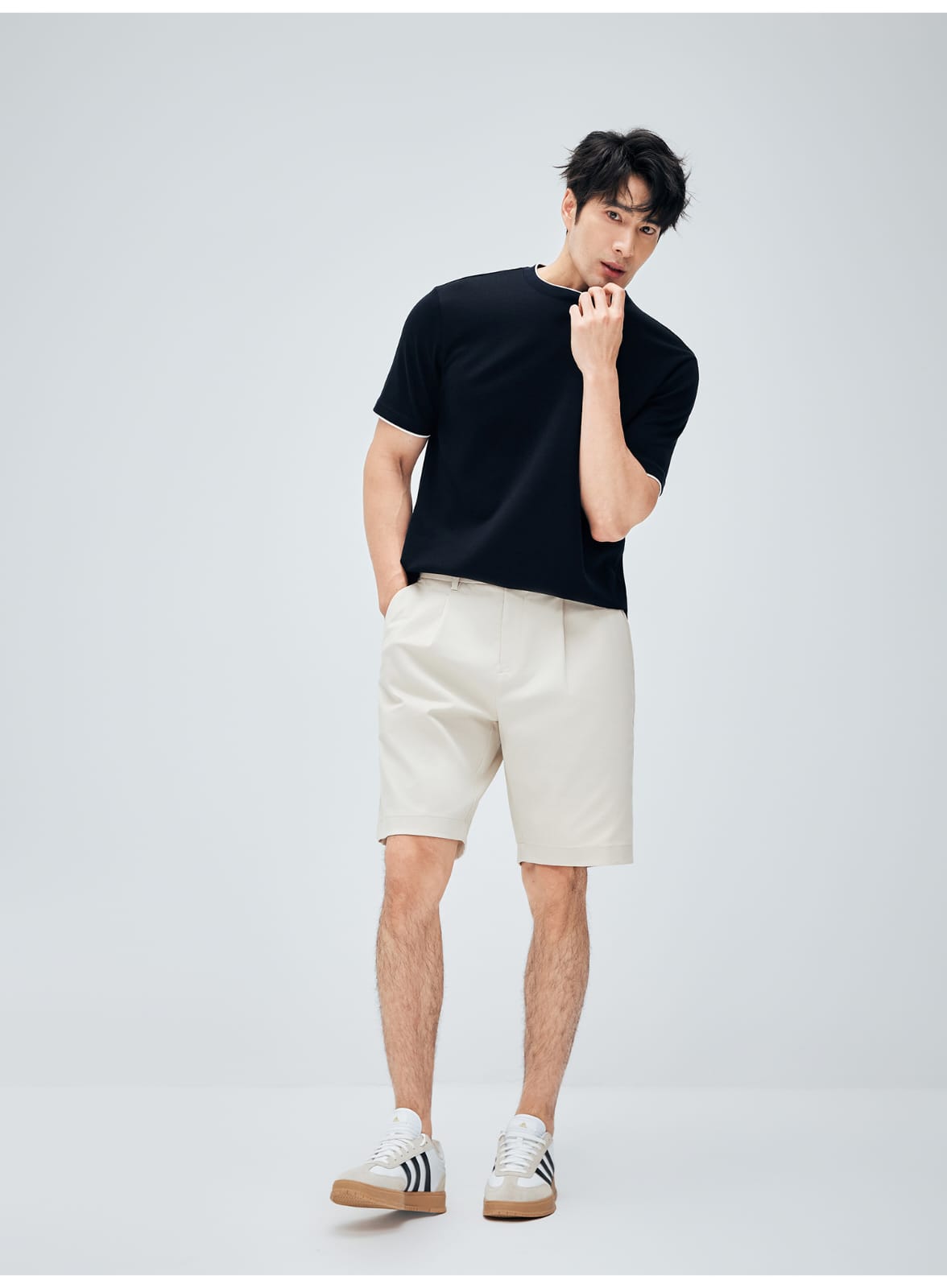 MINIMALIST HIGH-GRADE COTTON LYOCELL FABRIC RELAXED FIT SHORTS