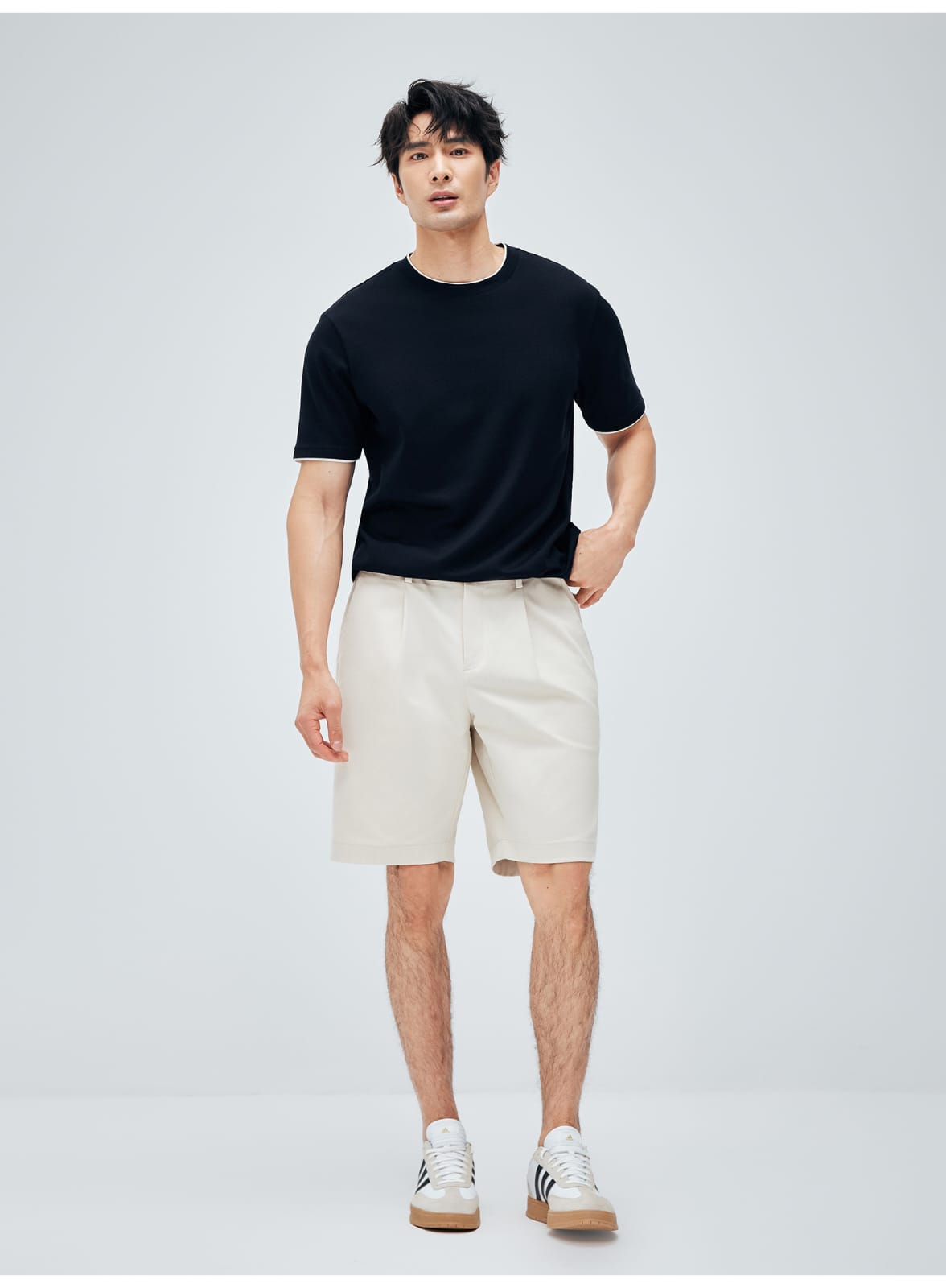 MINIMALIST HIGH-GRADE COTTON LYOCELL FABRIC RELAXED FIT SHORTS