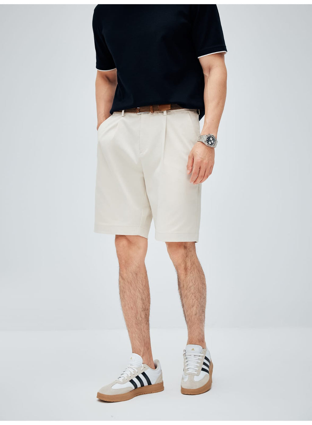 MINIMALIST HIGH-GRADE COTTON LYOCELL FABRIC RELAXED FIT SHORTS