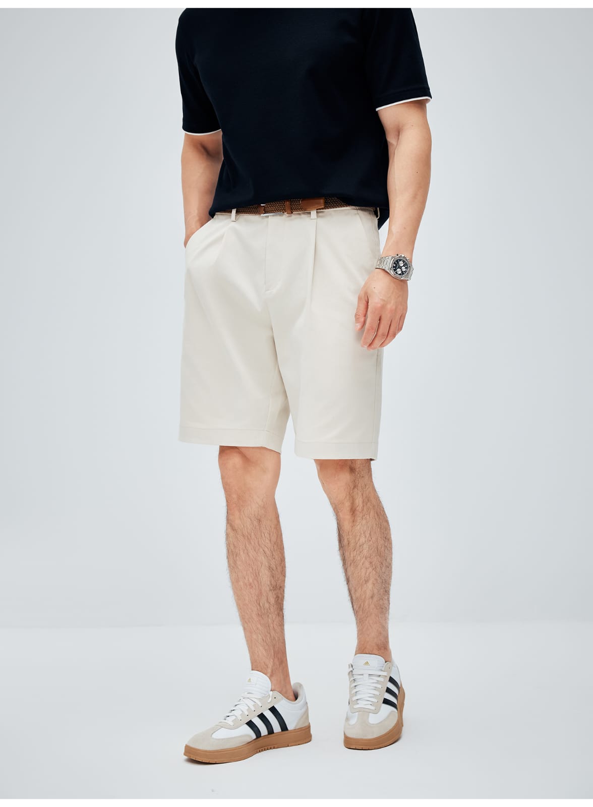 MINIMALIST HIGH-GRADE COTTON LYOCELL FABRIC RELAXED FIT SHORTS