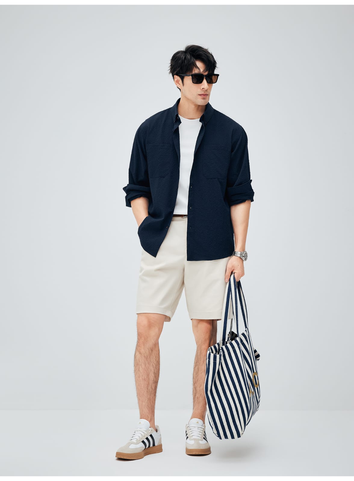 MINIMALIST HIGH-GRADE COTTON LYOCELL FABRIC RELAXED FIT SHORTS