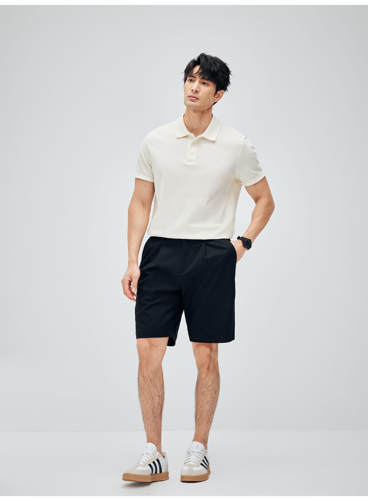 MINIMALIST HIGH-GRADE COTTON LYOCELL FABRIC RELAXED FIT SHORTS