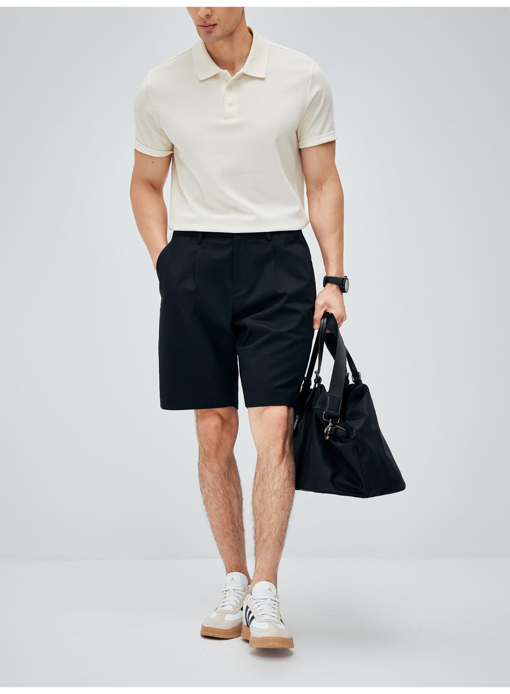 MINIMALIST HIGH-GRADE COTTON LYOCELL FABRIC RELAXED FIT SHORTS