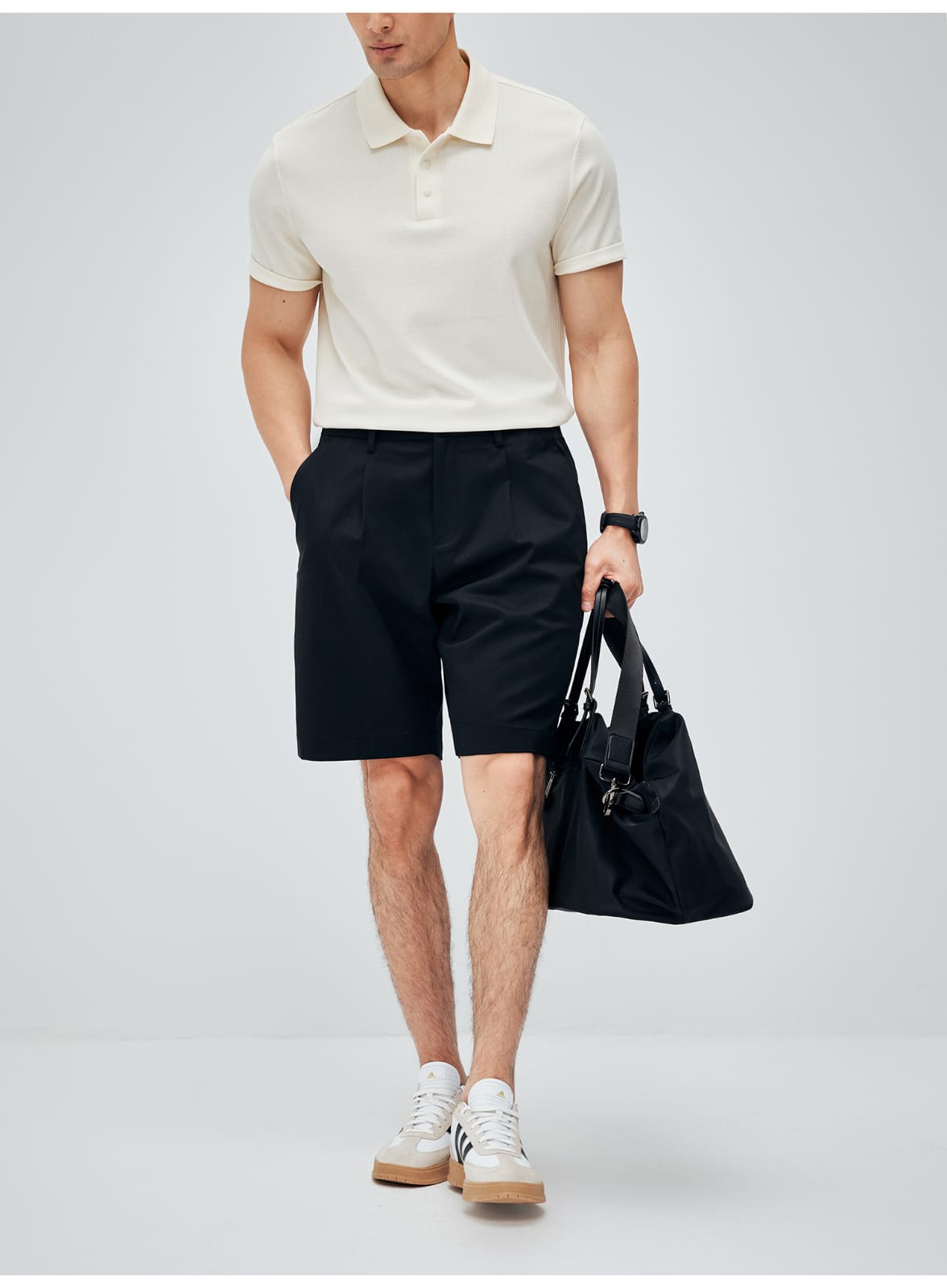 MINIMALIST HIGH-GRADE COTTON LYOCELL FABRIC RELAXED FIT SHORTS