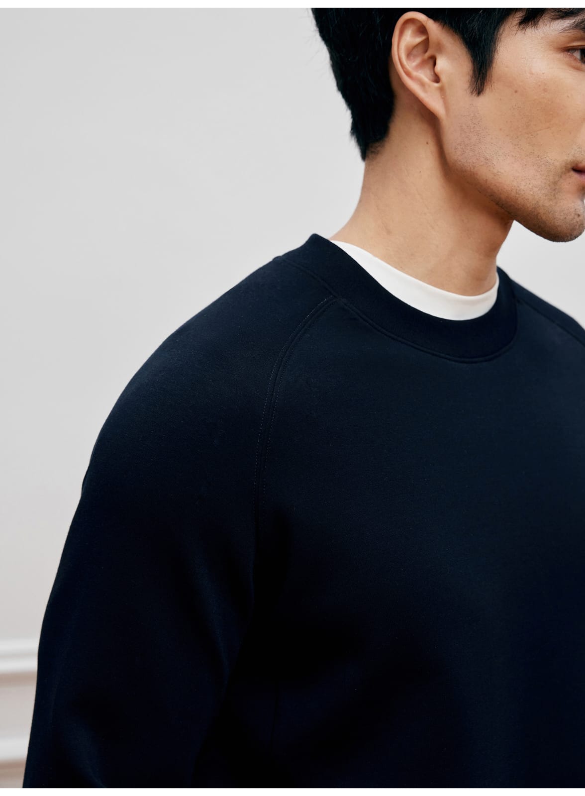 MODAL COTTON ROUND NECK NAVY BLUE  SWEATSHIRT
