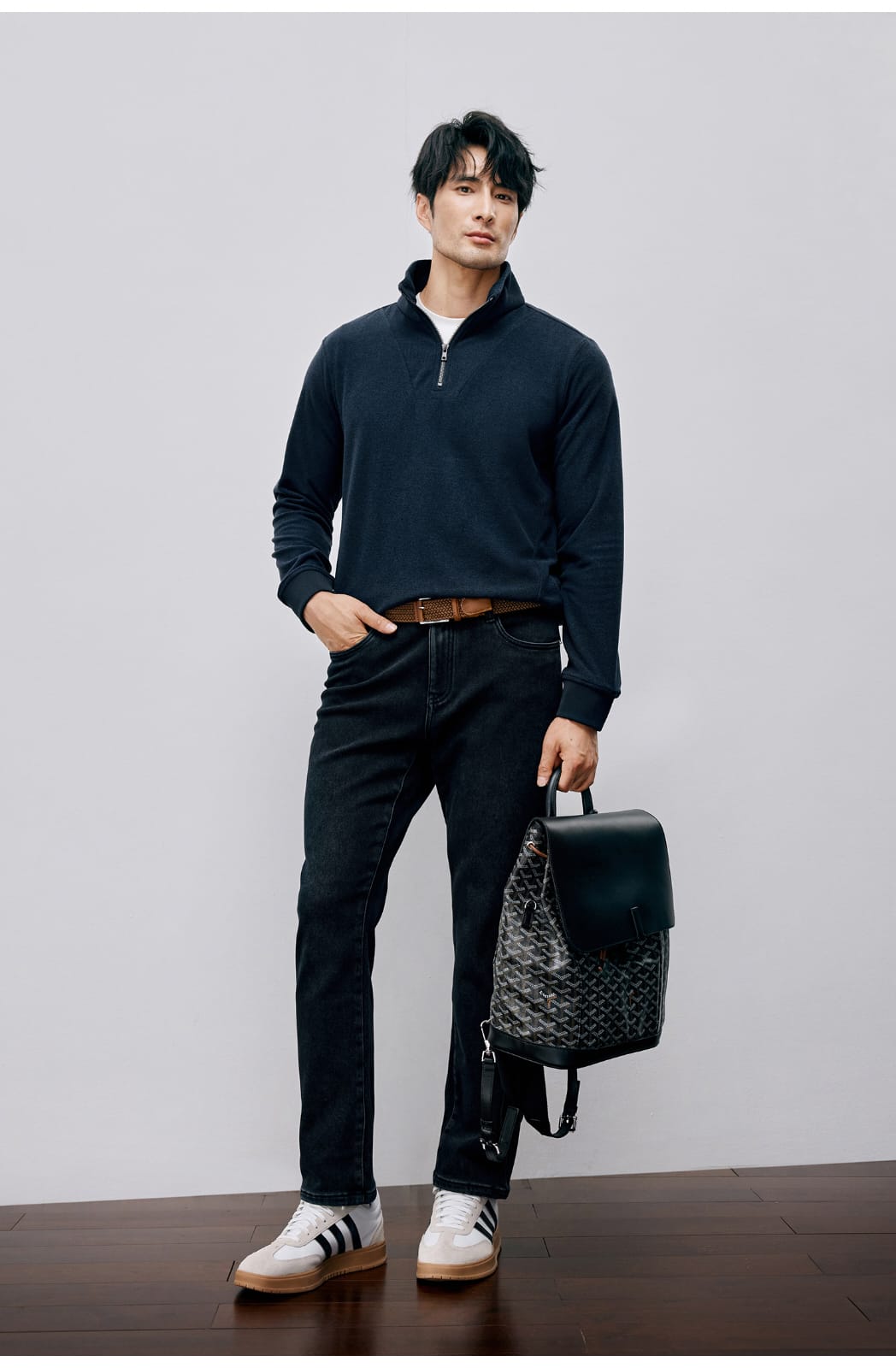 WINTER LIGHTWEIGHT WARM HALF ZIPPER KNIT SWEATSHIRT