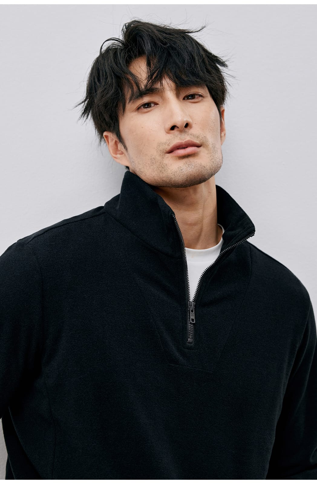WINTER LIGHTWEIGHT WARM HALF ZIPPER KNIT SWEATSHIRT