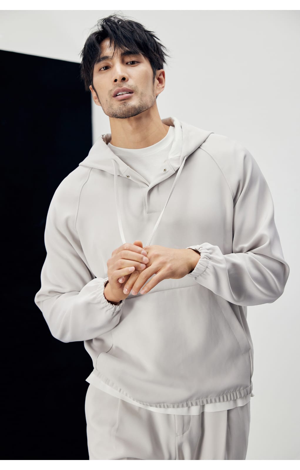 AUTUMN WINTER DRAPE CASUAL HOODED SWEATSHIRT