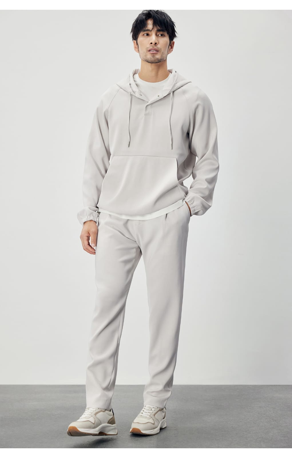 AUTUMN WINTER DRAPE CASUAL HOODED SWEATSHIRT