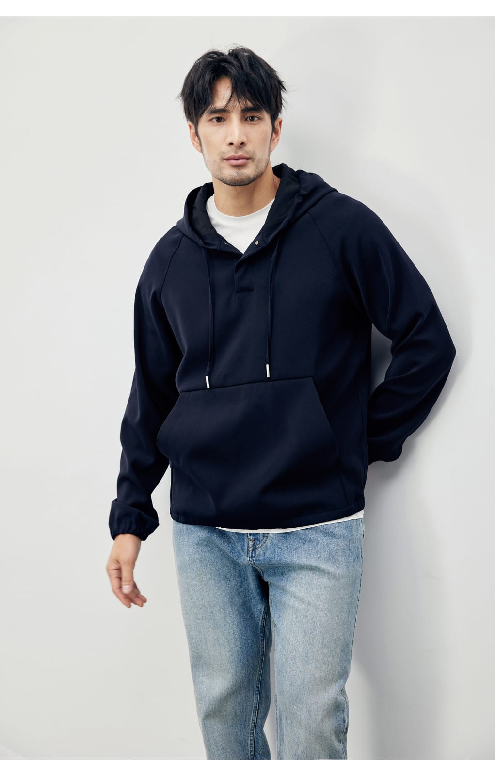 AUTUMN WINTER DRAPE CASUAL HOODED SWEATSHIRT