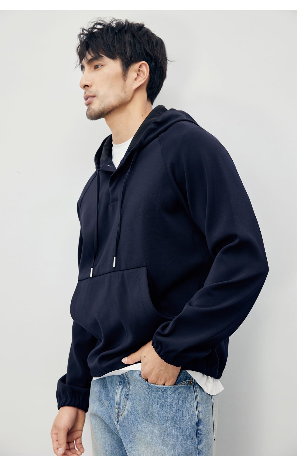 AUTUMN WINTER DRAPE CASUAL HOODED SWEATSHIRT