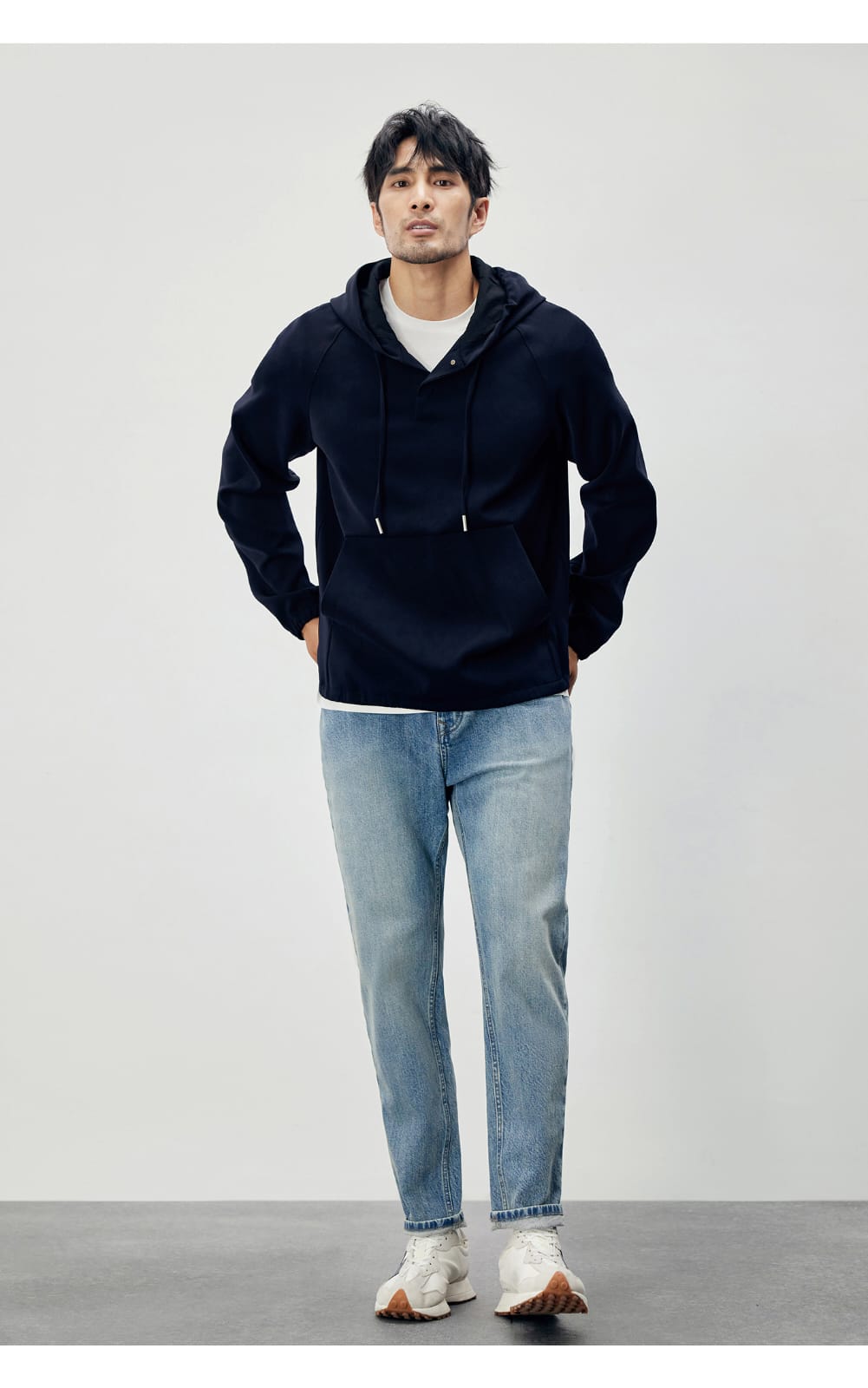 AUTUMN WINTER DRAPE CASUAL HOODED SWEATSHIRT