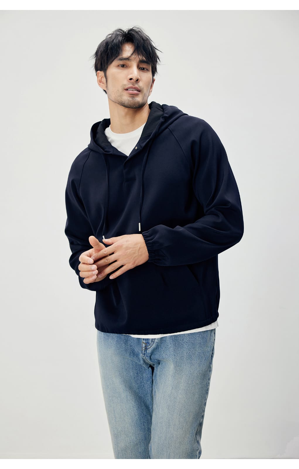 AUTUMN WINTER DRAPE CASUAL HOODED SWEATSHIRT