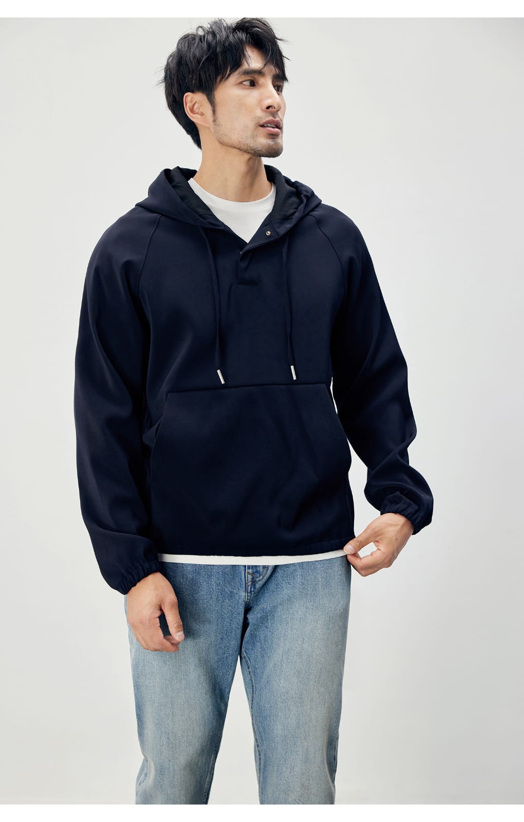 AUTUMN WINTER DRAPE CASUAL HOODED SWEATSHIRT