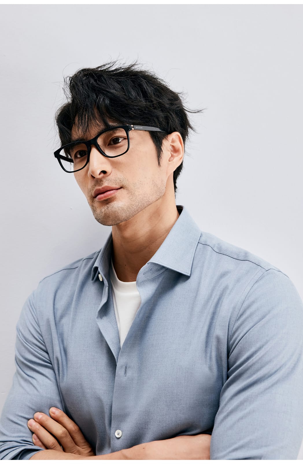 WINTER WOOL MODAL WINDSOR COLLAR LONG SLEEVE SHIRT