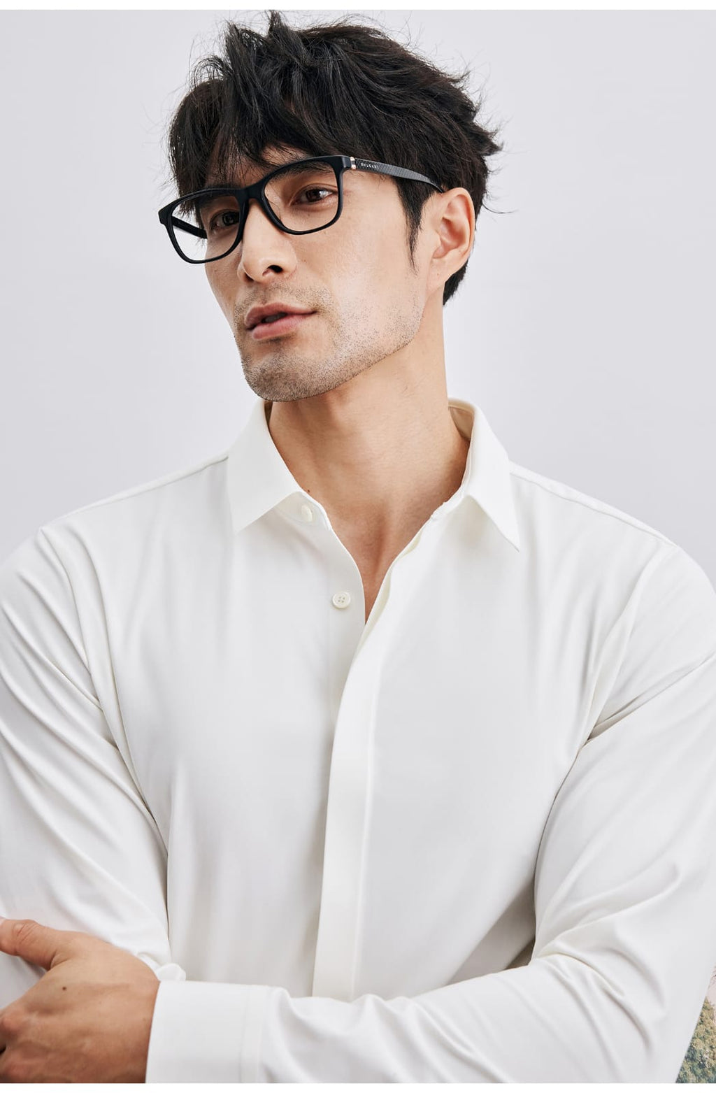 ANTI-WRINKLE SEAMLESS FITTING BUSINESS GENTLEMAN LONG SLEEVE SHIRT
