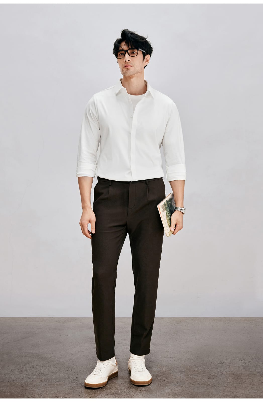 ANTI-WRINKLE SEAMLESS FITTING BUSINESS GENTLEMAN LONG SLEEVE SHIRT