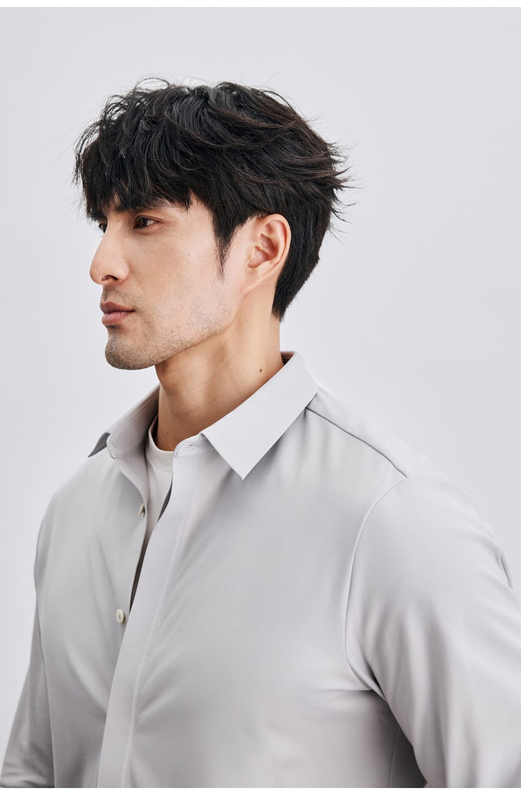 ANTI-WRINKLE SEAMLESS FITTING BUSINESS GENTLEMAN LONG SLEEVE SHIRT