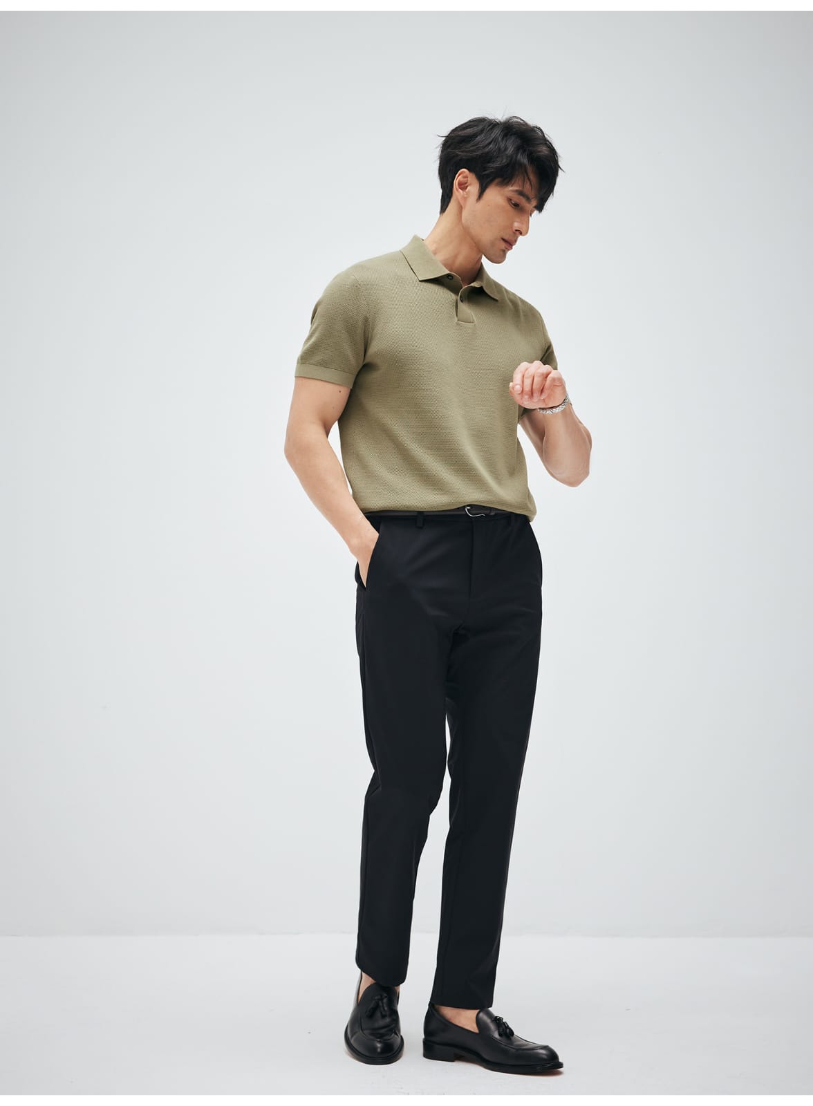 ITALIAN GENTLEMAN LUXURY SUMMER KNIT BREATHABLE POLO SHIRT