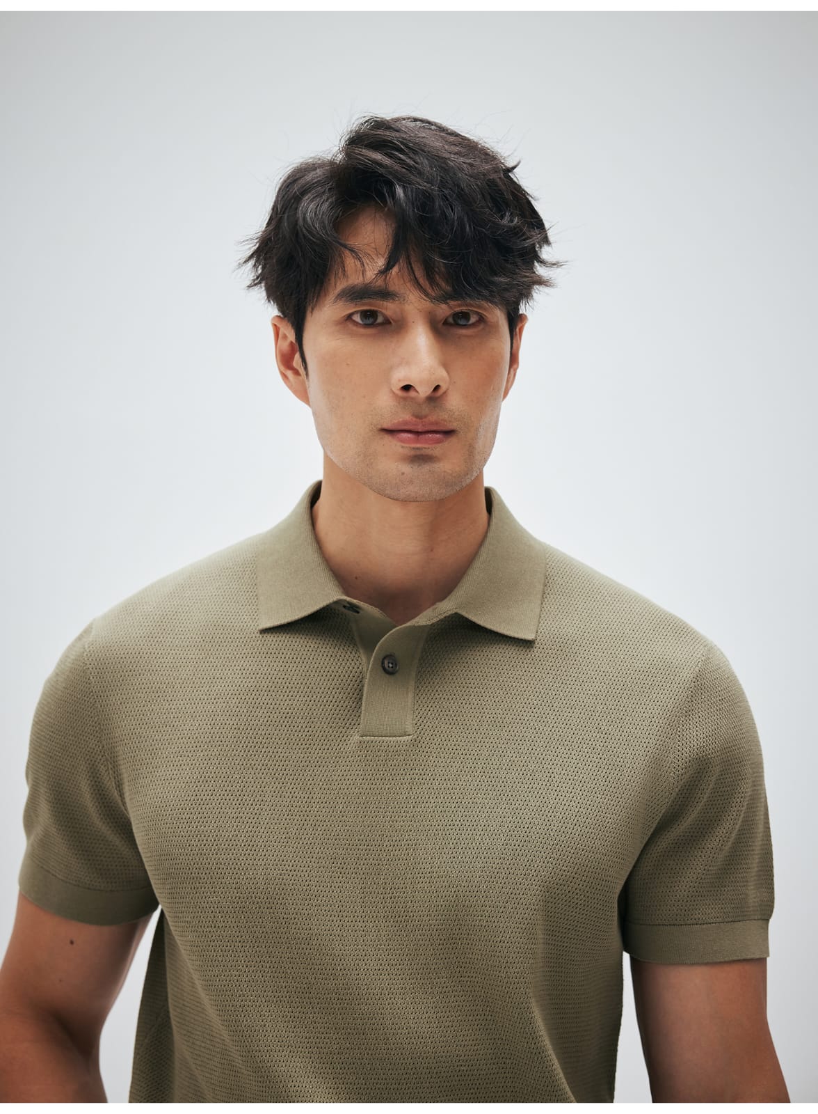 ITALIAN GENTLEMAN LUXURY SUMMER KNIT BREATHABLE POLO SHIRT