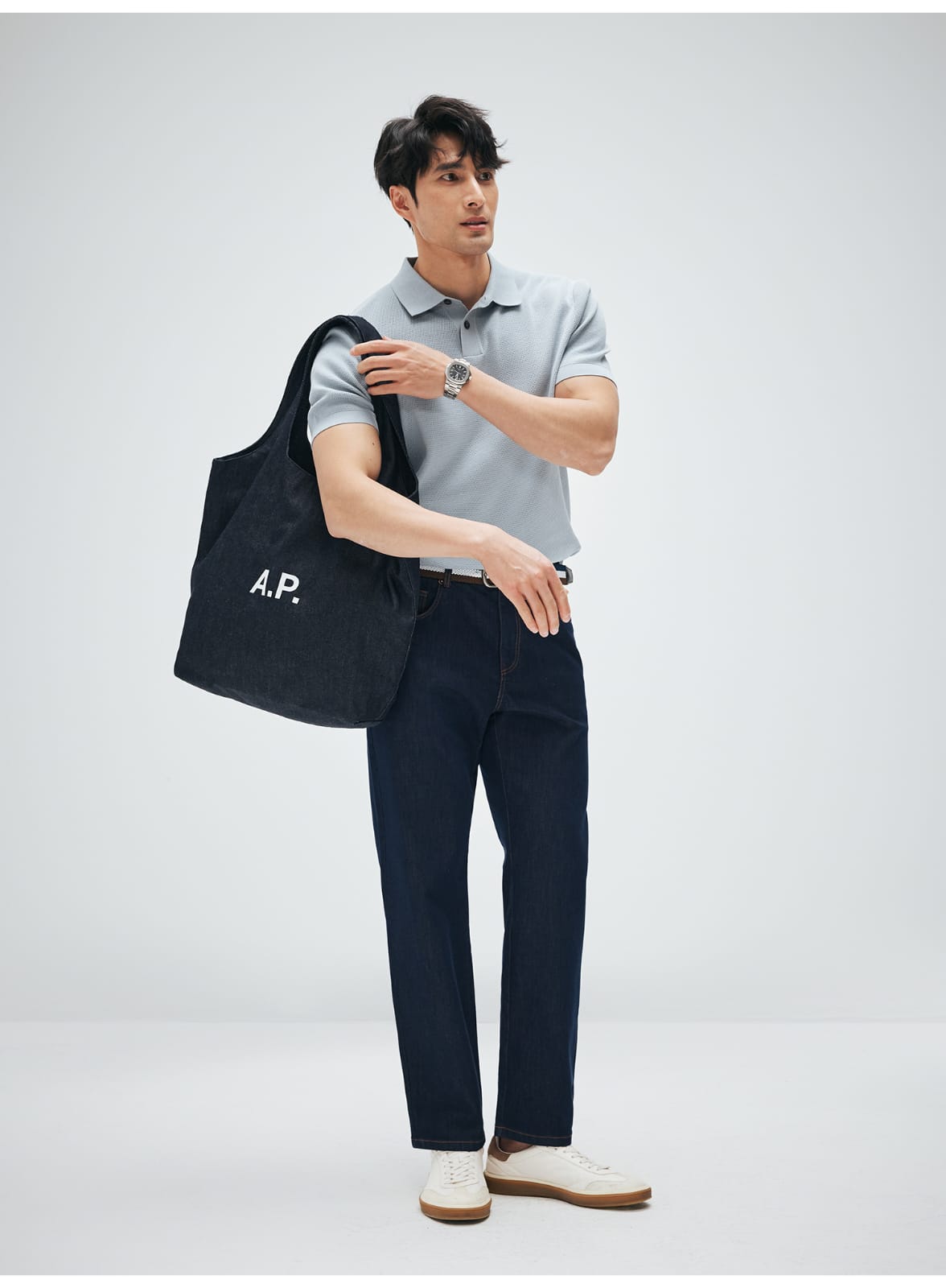 ITALIAN GENTLEMAN LUXURY SUMMER KNIT BREATHABLE POLO SHIRT