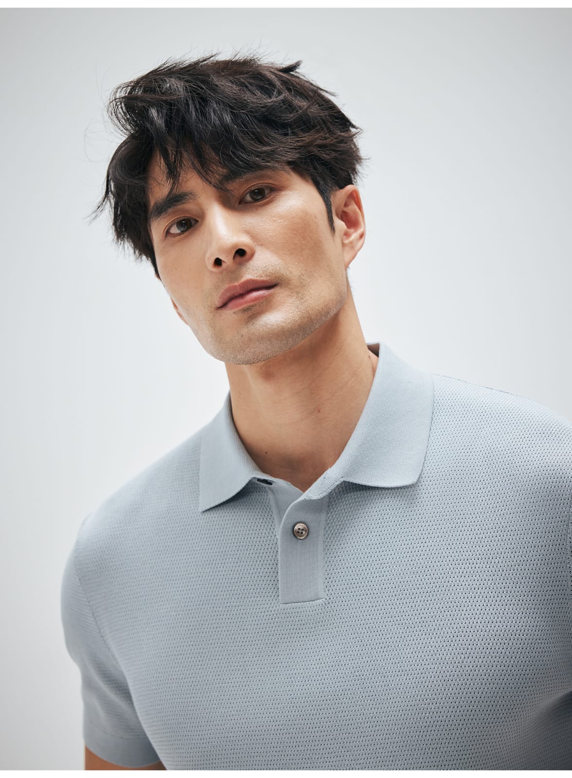 ITALIAN GENTLEMAN LUXURY SUMMER KNIT BREATHABLE POLO SHIRT