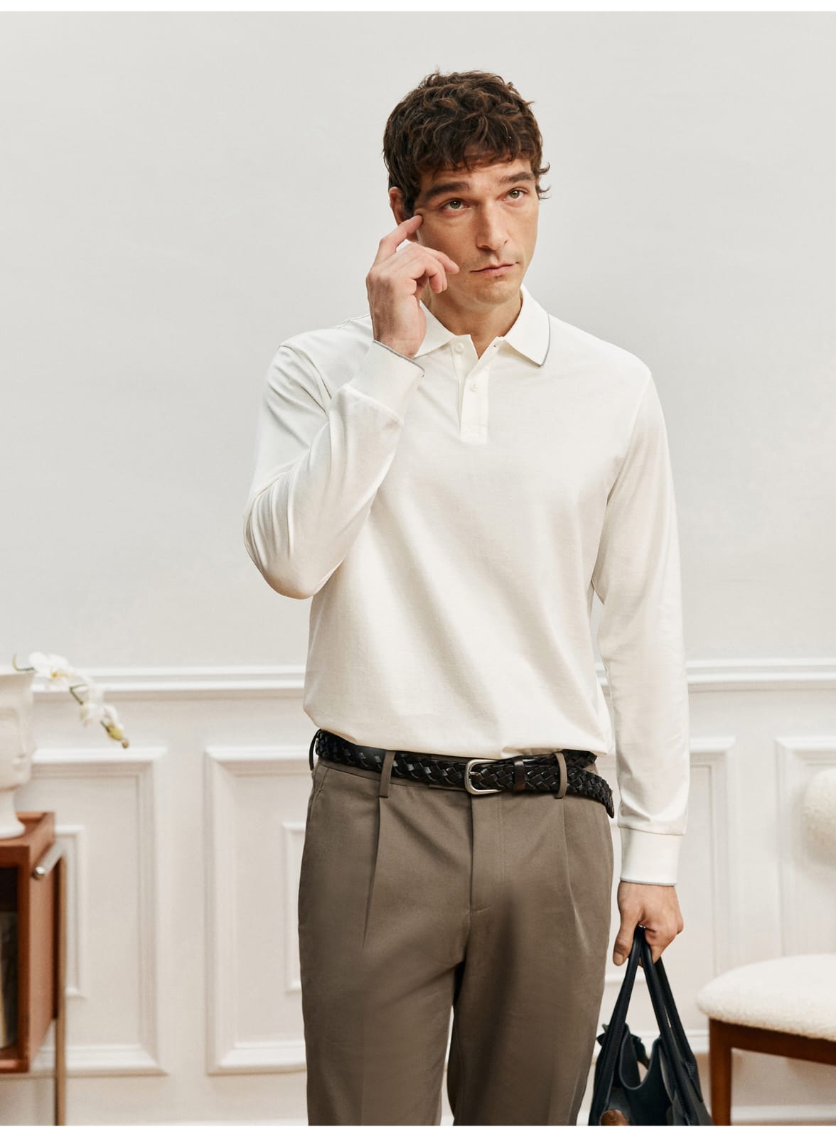 PREMIUM LONG-SLEEVE SUPIMA COTTON POLO SHIRT