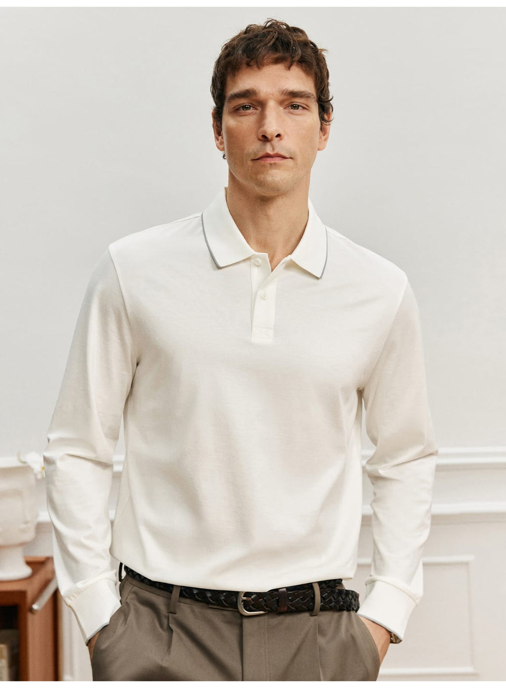 PREMIUM LONG-SLEEVE SUPIMA COTTON POLO SHIRT