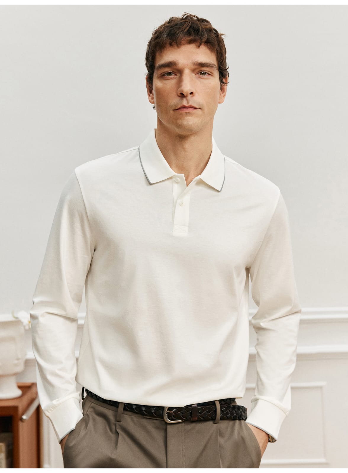 PREMIUM LONG-SLEEVE SUPIMA COTTON POLO SHIRT