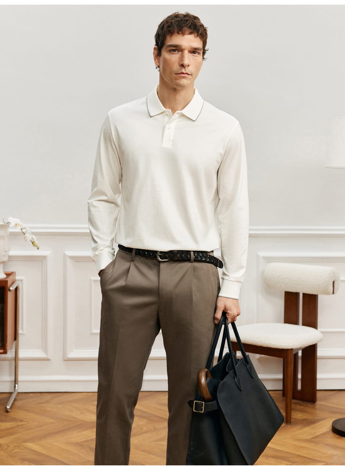 PREMIUM LONG-SLEEVE SUPIMA COTTON POLO SHIRT