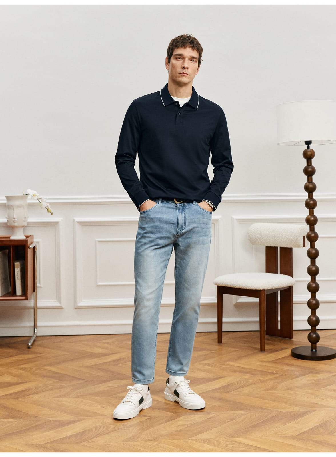 PREMIUM LONG-SLEEVE SUPIMA COTTON POLO SHIRT