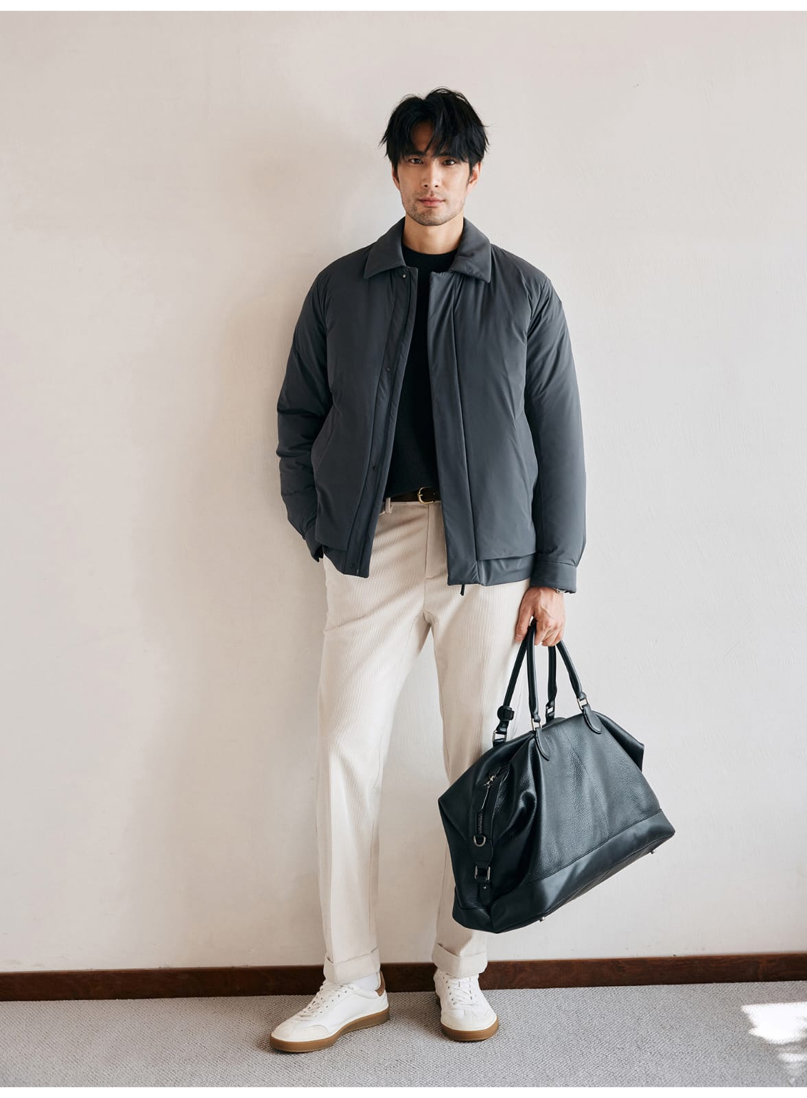 MODERN MINIMALIST LIGHTWEIGHT PADDED GRAY JACKET