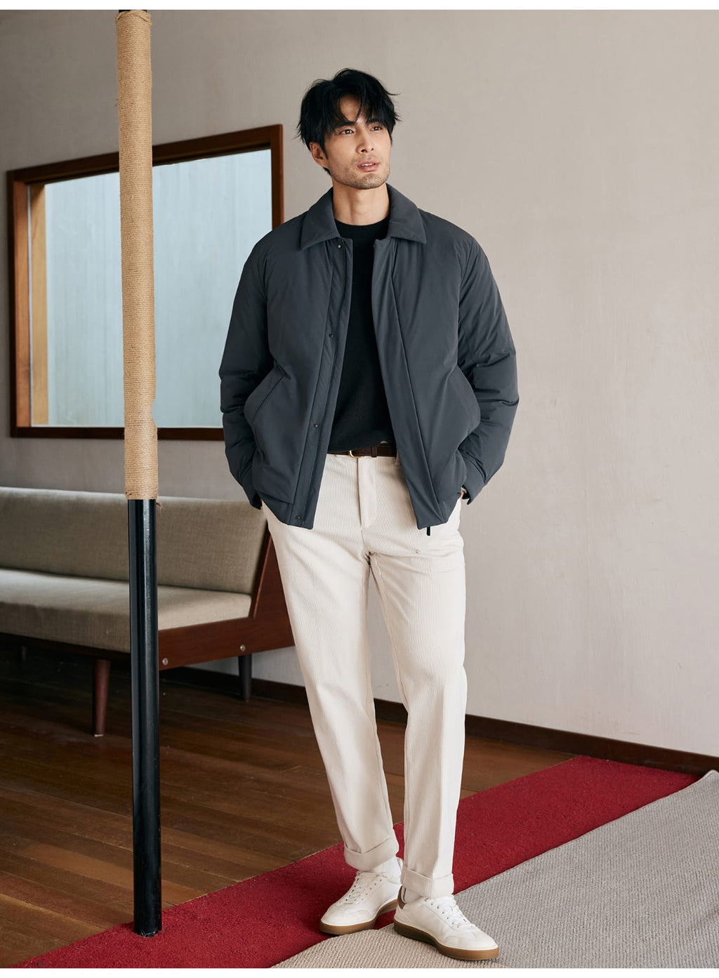 MODERN MINIMALIST LIGHTWEIGHT PADDED GRAY JACKET
