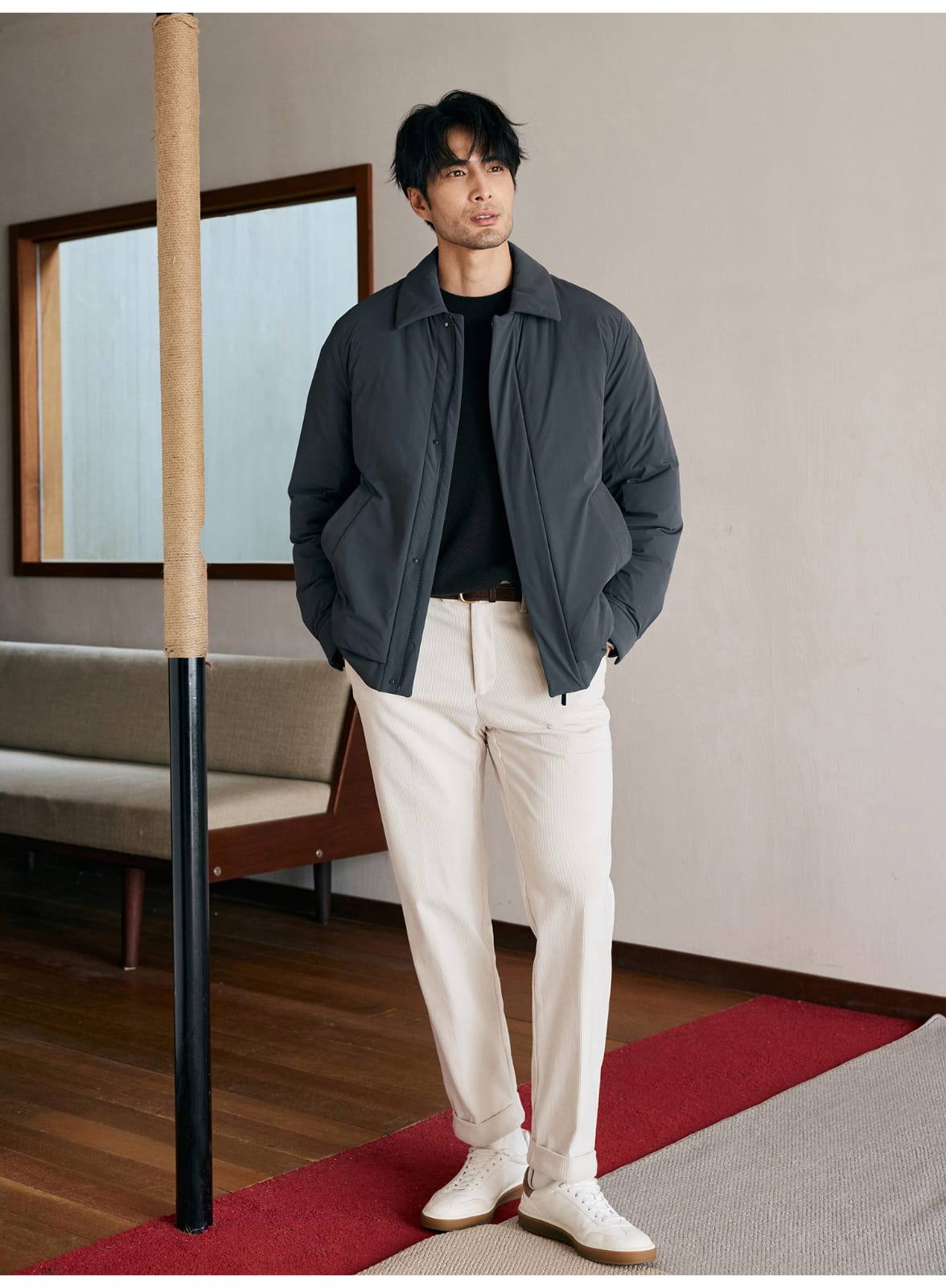 MODERN MINIMALIST LIGHTWEIGHT PADDED GRAY JACKET