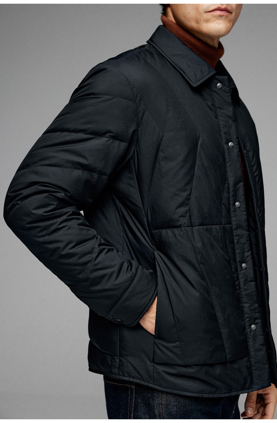 CLASSIC QUILTED LIGHTWEIGHT TURTLENECK LAYER STYLING JACKET