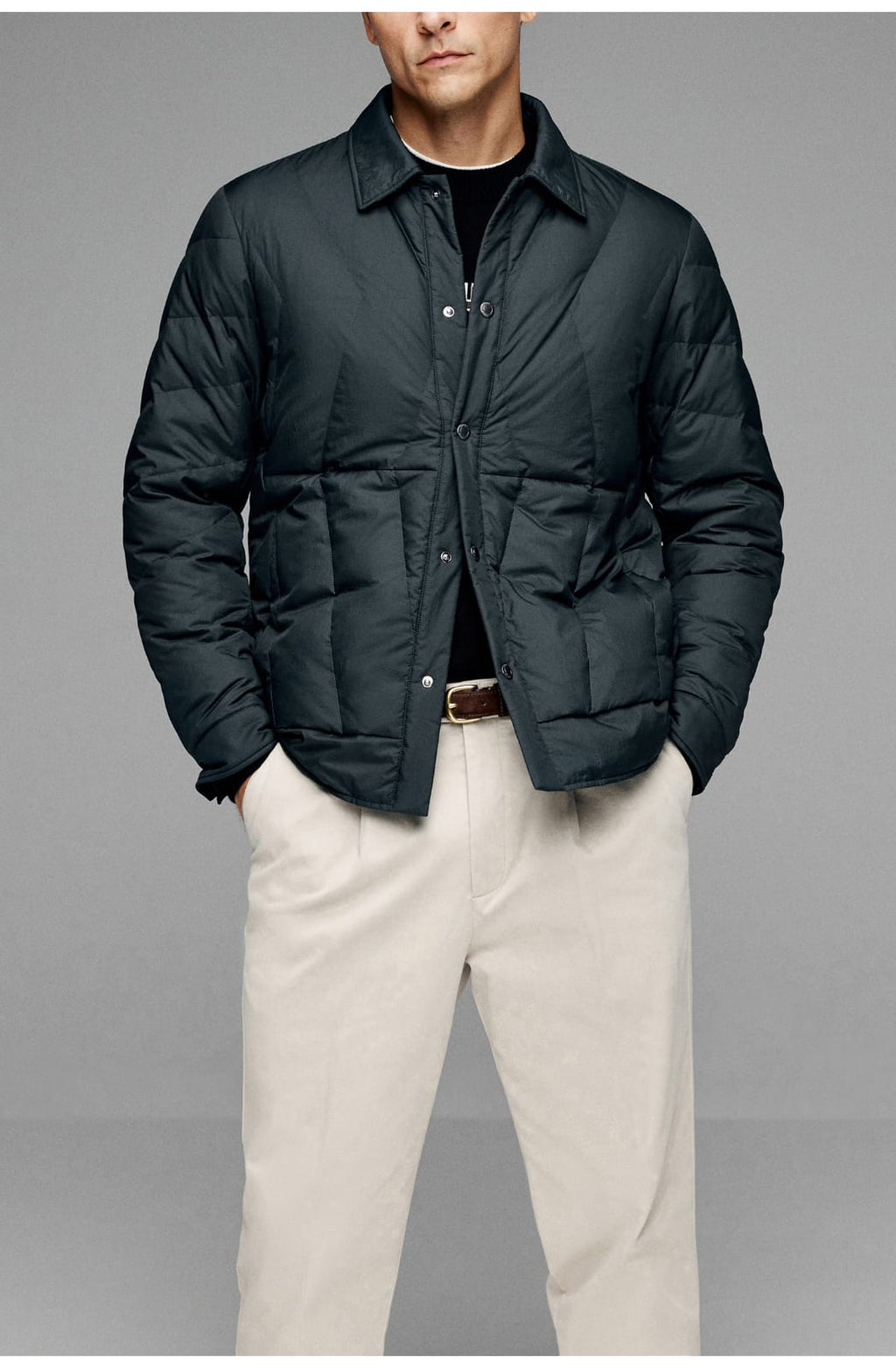 CLASSIC QUILTED LIGHTWEIGHT TURTLENECK LAYER STYLING JACKET