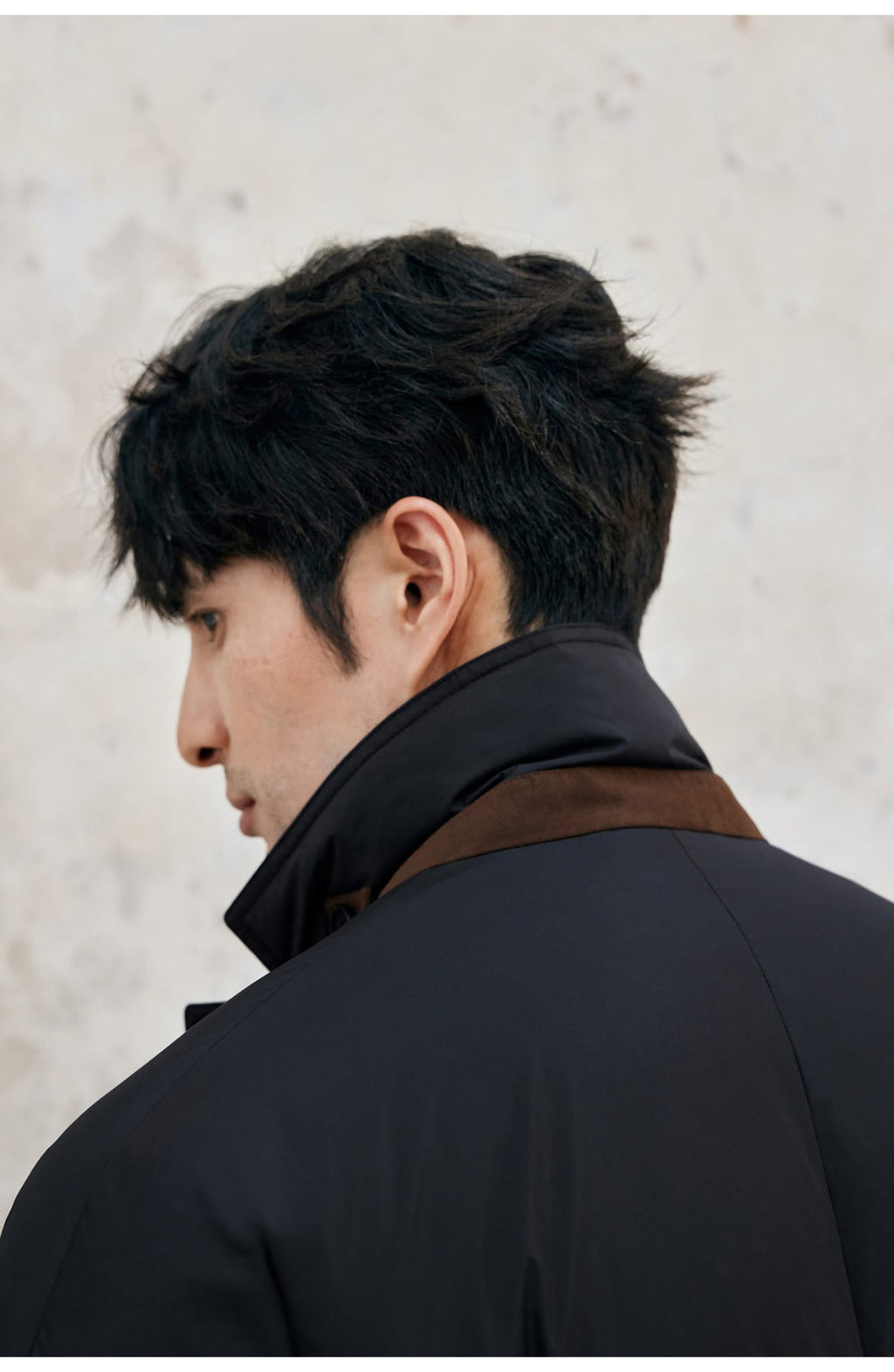 LONG PADDED TRENCH COAT BLACK OUTERWEAR JACKET