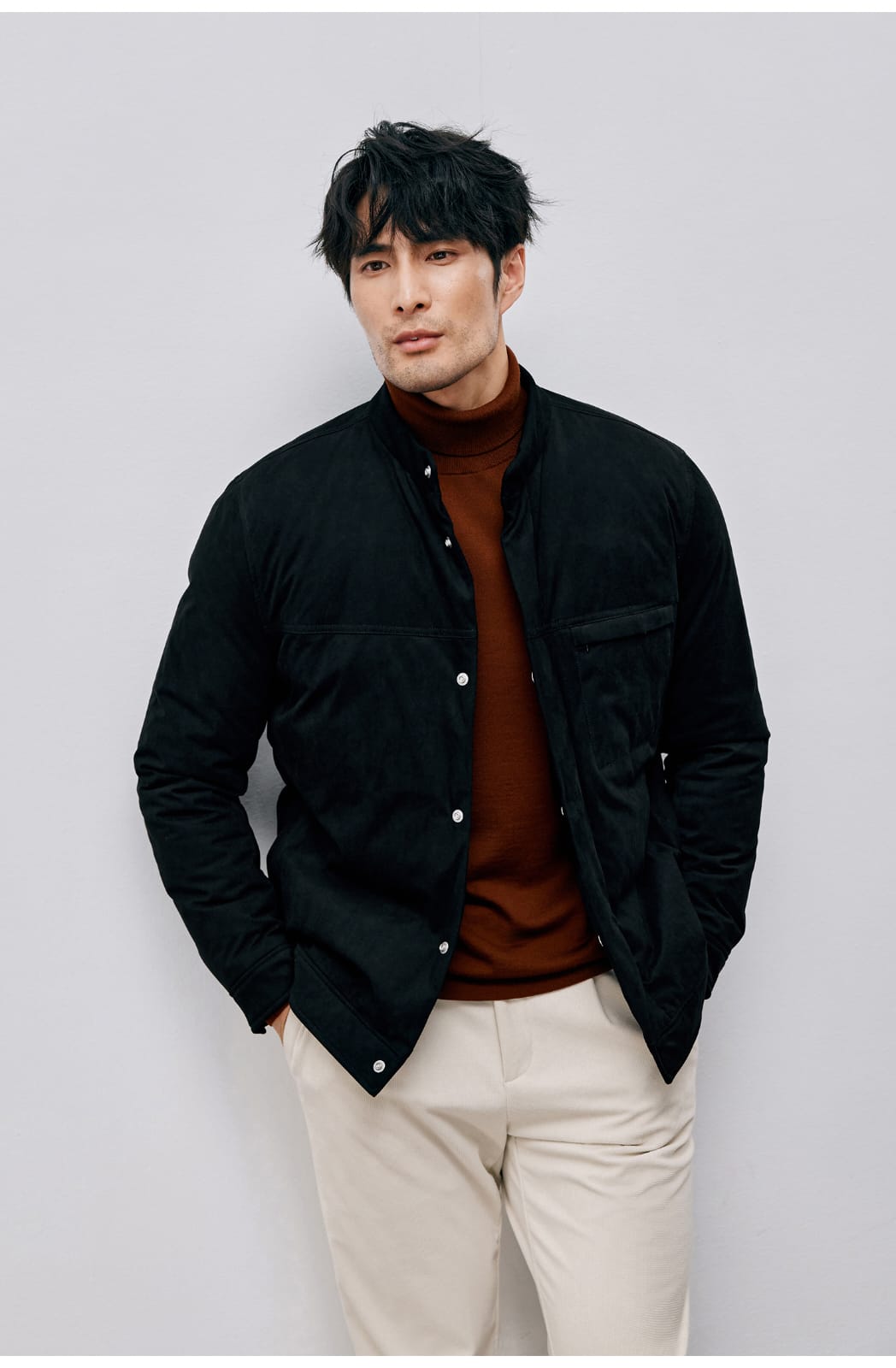 MODERN MINIMAL STAND COLLAR JACKET