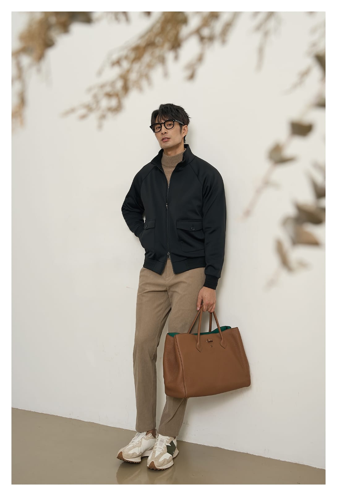 MODERN MINIMAL LUXE STAND COLLAR STRUCTURED OUTERWEAR BLACK JACKET