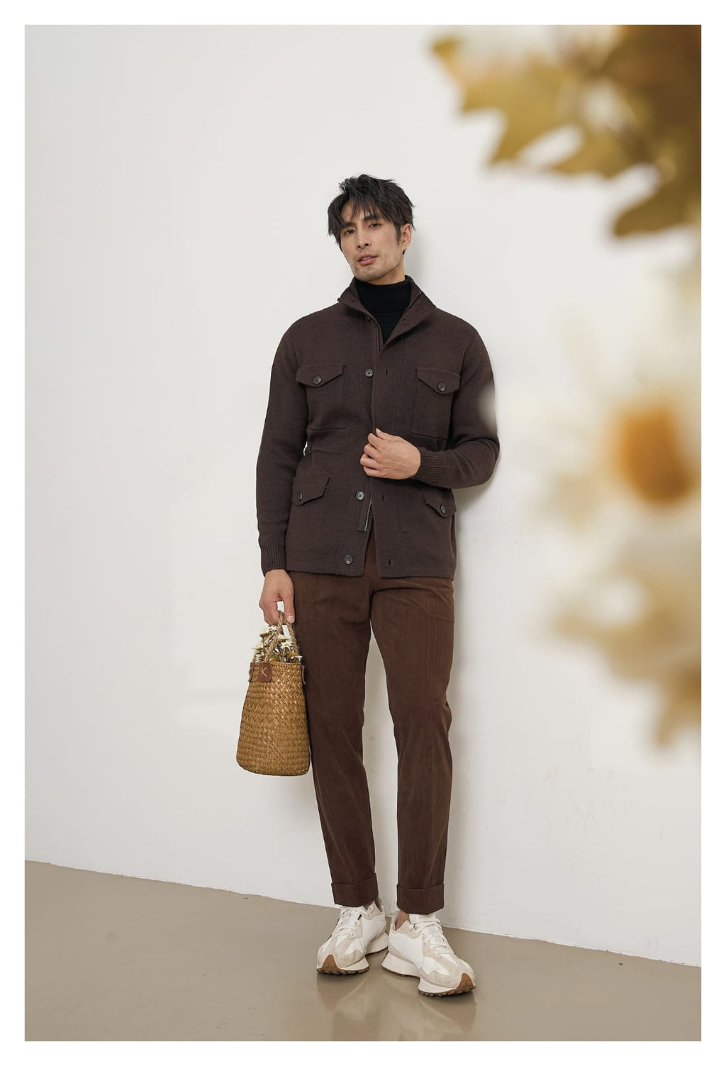 MEN’S LUXURY HEAVY-KNIT UTILITY FIELD JACKET