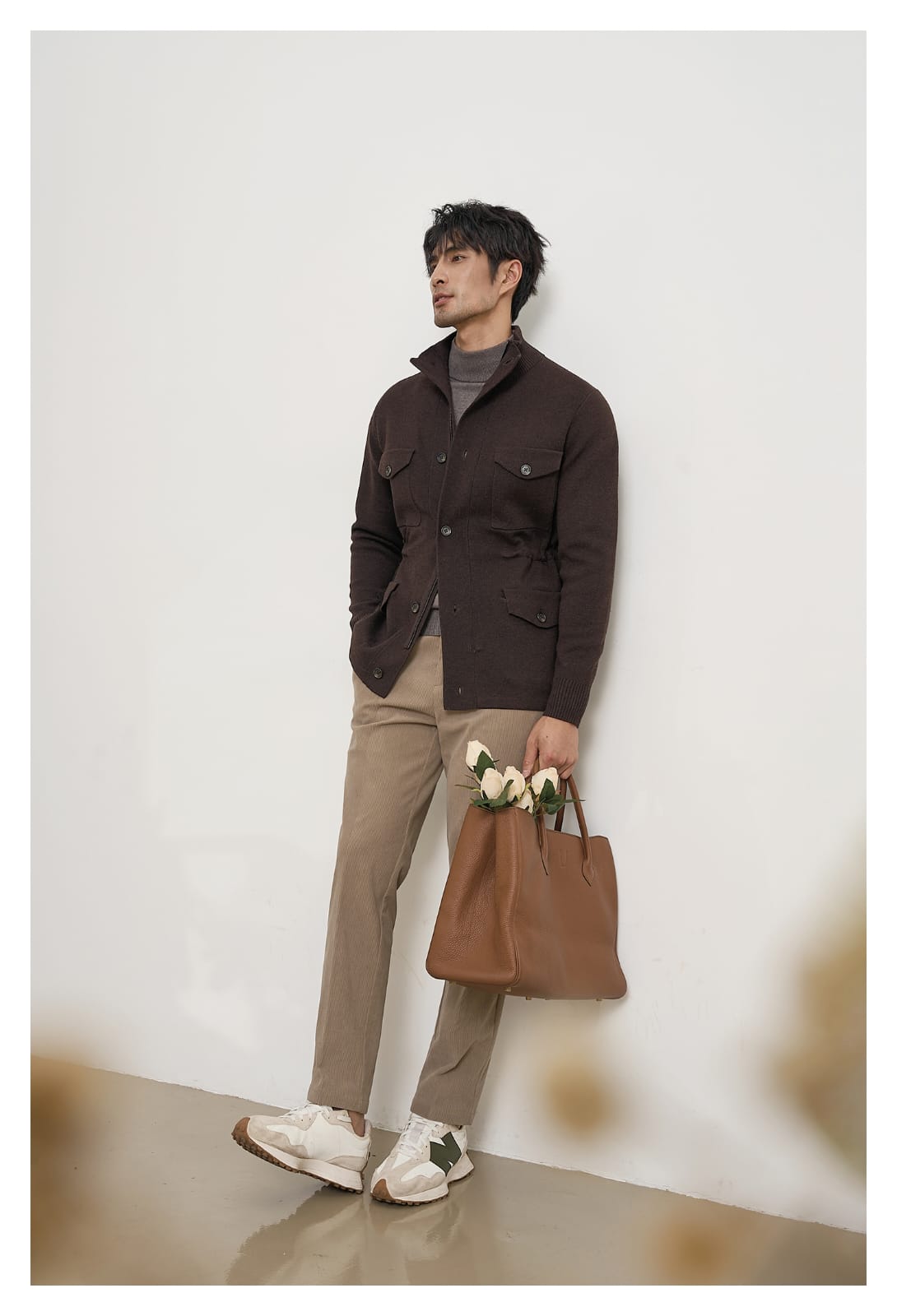 MEN’S LUXURY HEAVY-KNIT UTILITY FIELD JACKET