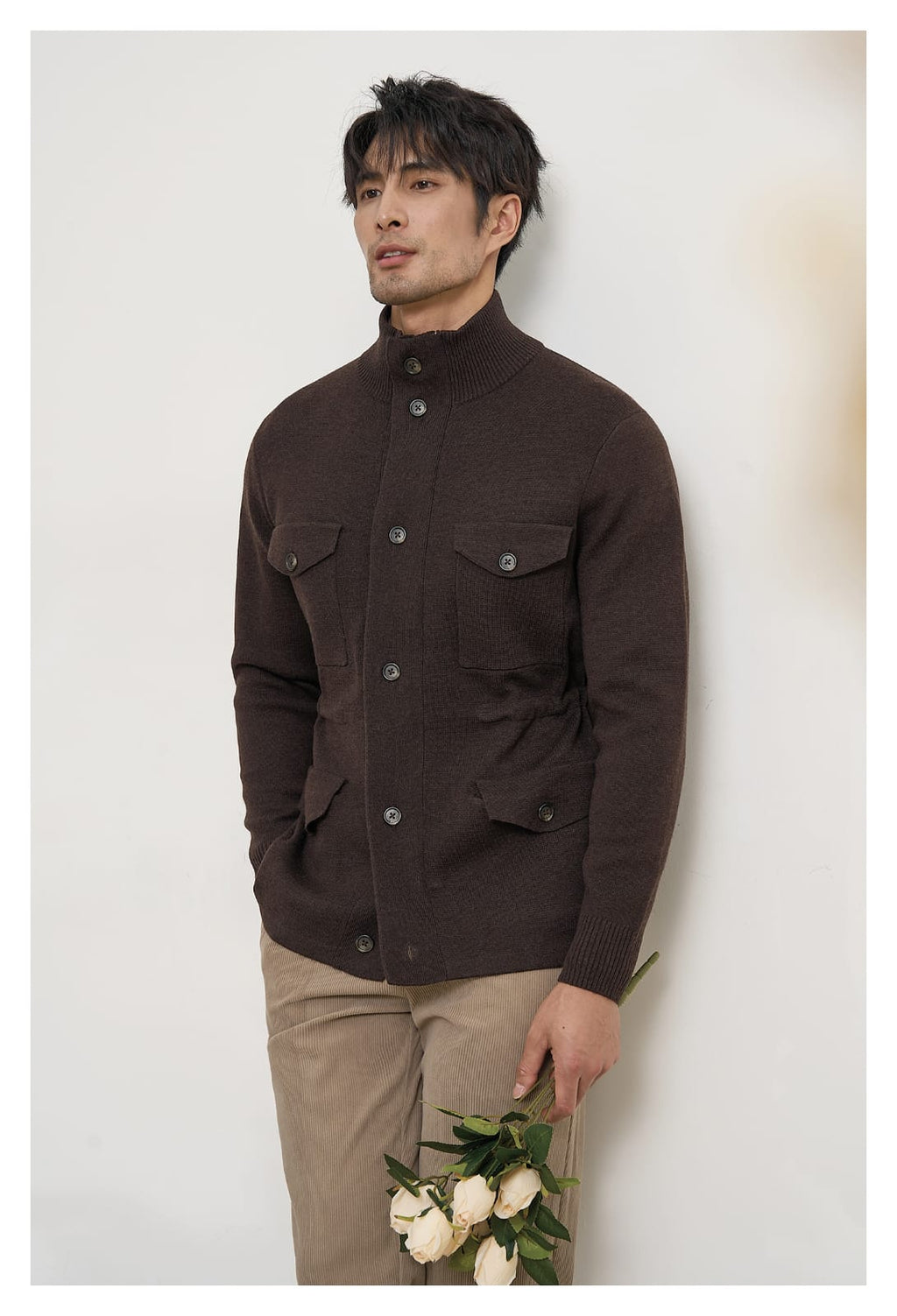 MEN’S LUXURY HEAVY-KNIT UTILITY FIELD JACKET