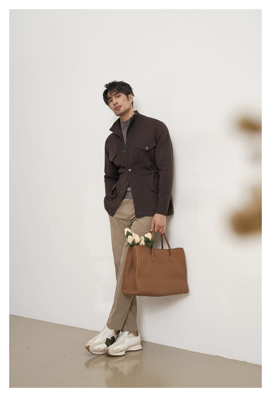 MEN’S LUXURY HEAVY-KNIT UTILITY FIELD JACKET