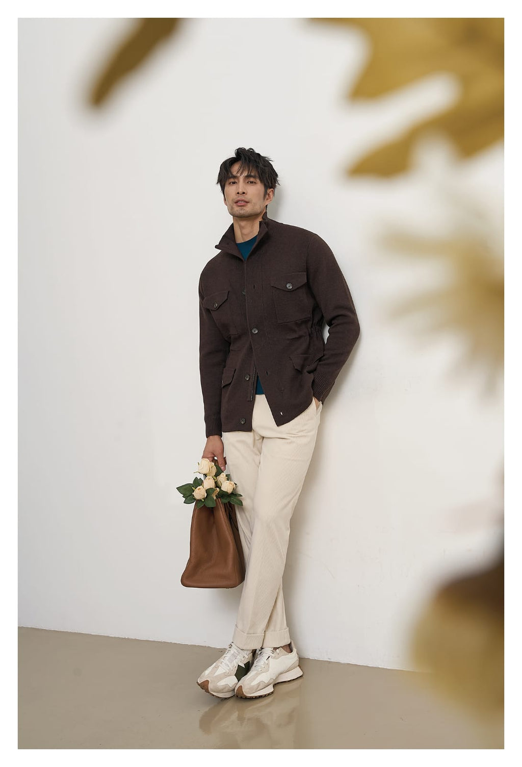 MEN’S LUXURY HEAVY-KNIT UTILITY FIELD JACKET